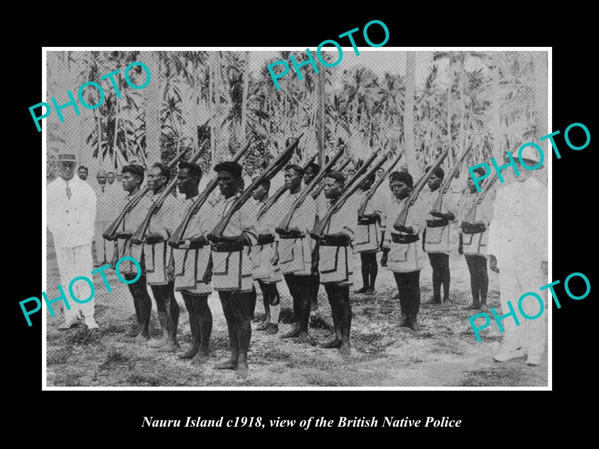 Nauru Island View Of The British Native Police 1918 Large Historic Old Photo