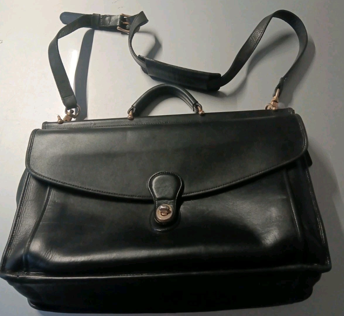 COACH Vintage Lexington Briefcase Black Leather 
