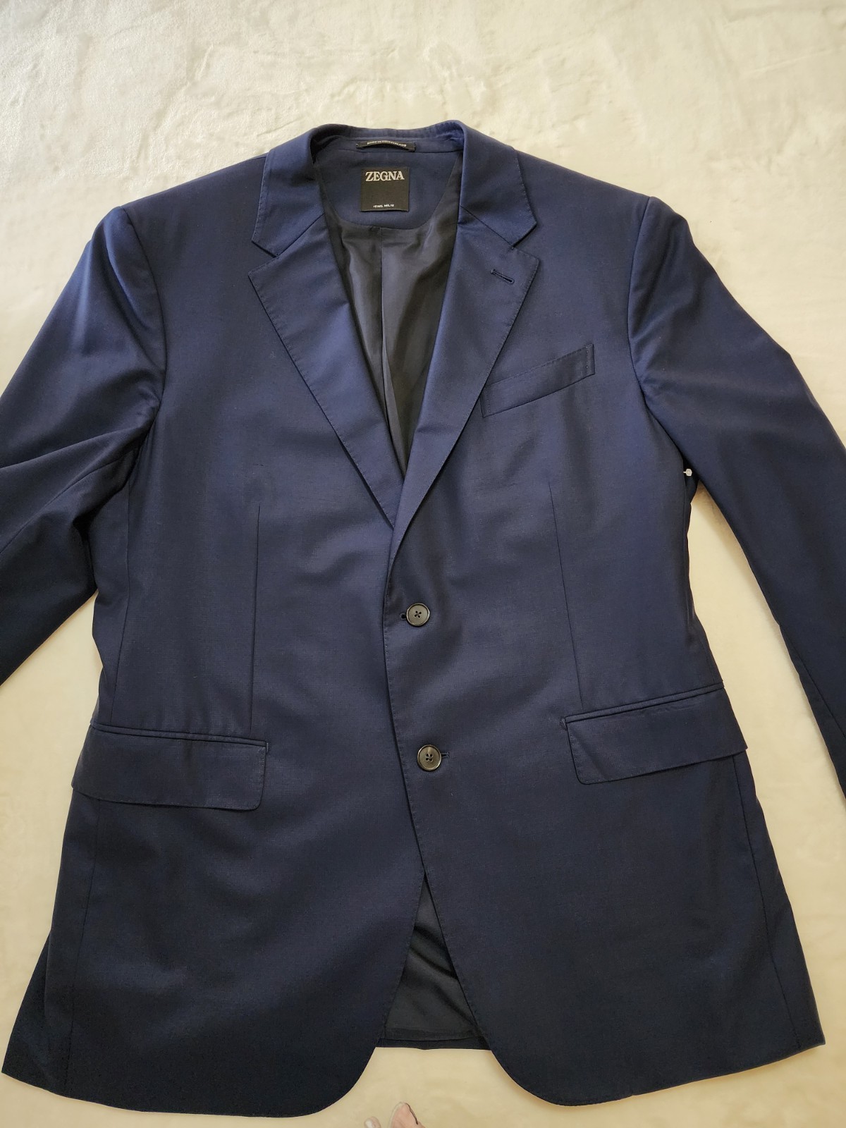 ​Ermenegildo Zegna 15 Mil Mil 15 Navy Blue Blazer Superfine Micron Wool Switzerl