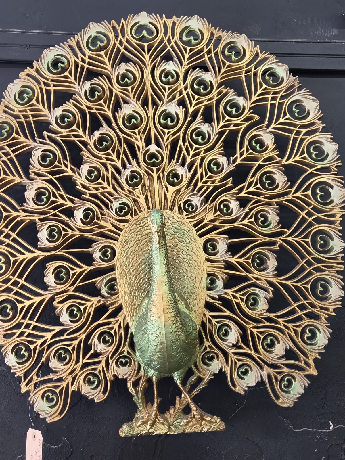 Rare 1960s MCM Burwood Peacock wall decor 30x34” Standout Green Gold Rare 1960s MCM Burwood Peacock wall decor 30x34” Standout Green Gold