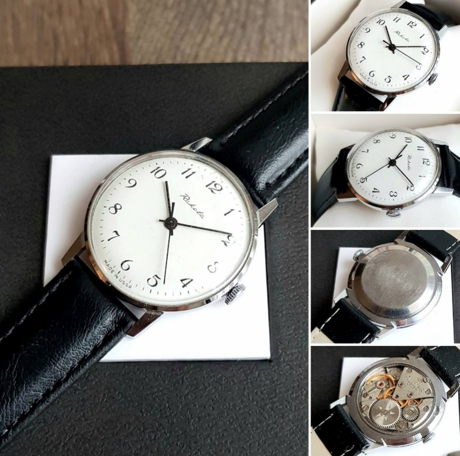 Vintage Raketa Soviet Watch Serviced Classic White Dial Mechanical USSR Mens