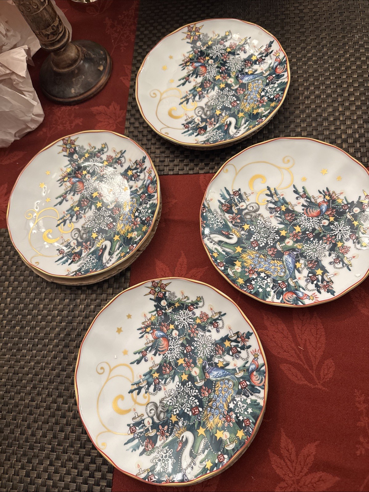 Williams Sonoma Twsa Nite before christmas Salad plates-Set Of 4 Williams Sonoma Twsa Nite before christmas Salad plates-Set Of 4