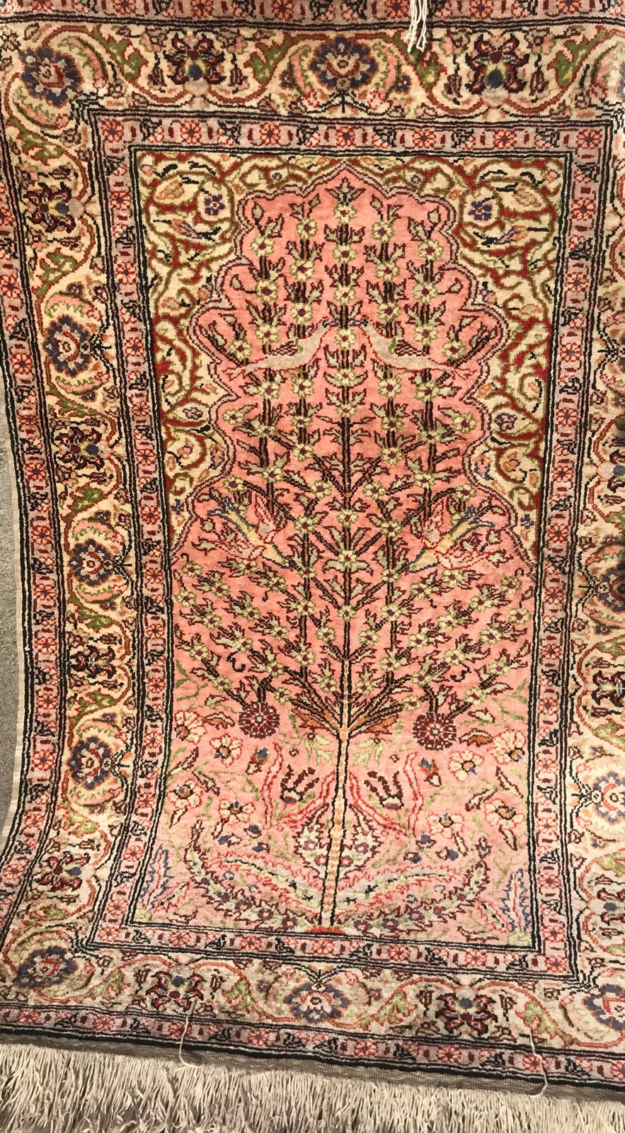 AN AWESOME COLOR COMBINATION ON TURKISH PRAYER SILK RUG