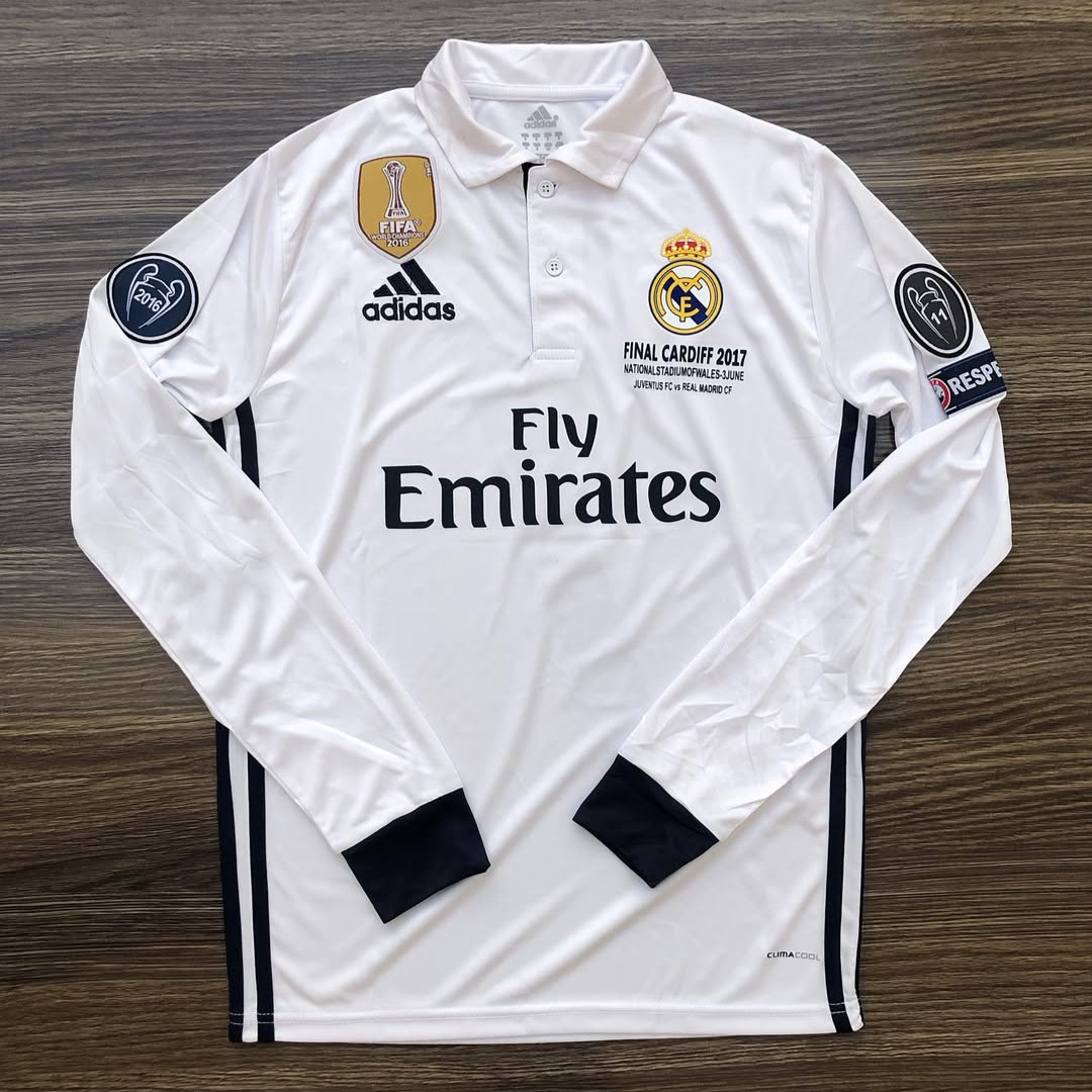 Real Madrid 2016/17 Home Jersey Cristiano Ronaldo #7 Long Sleeve CR7 white