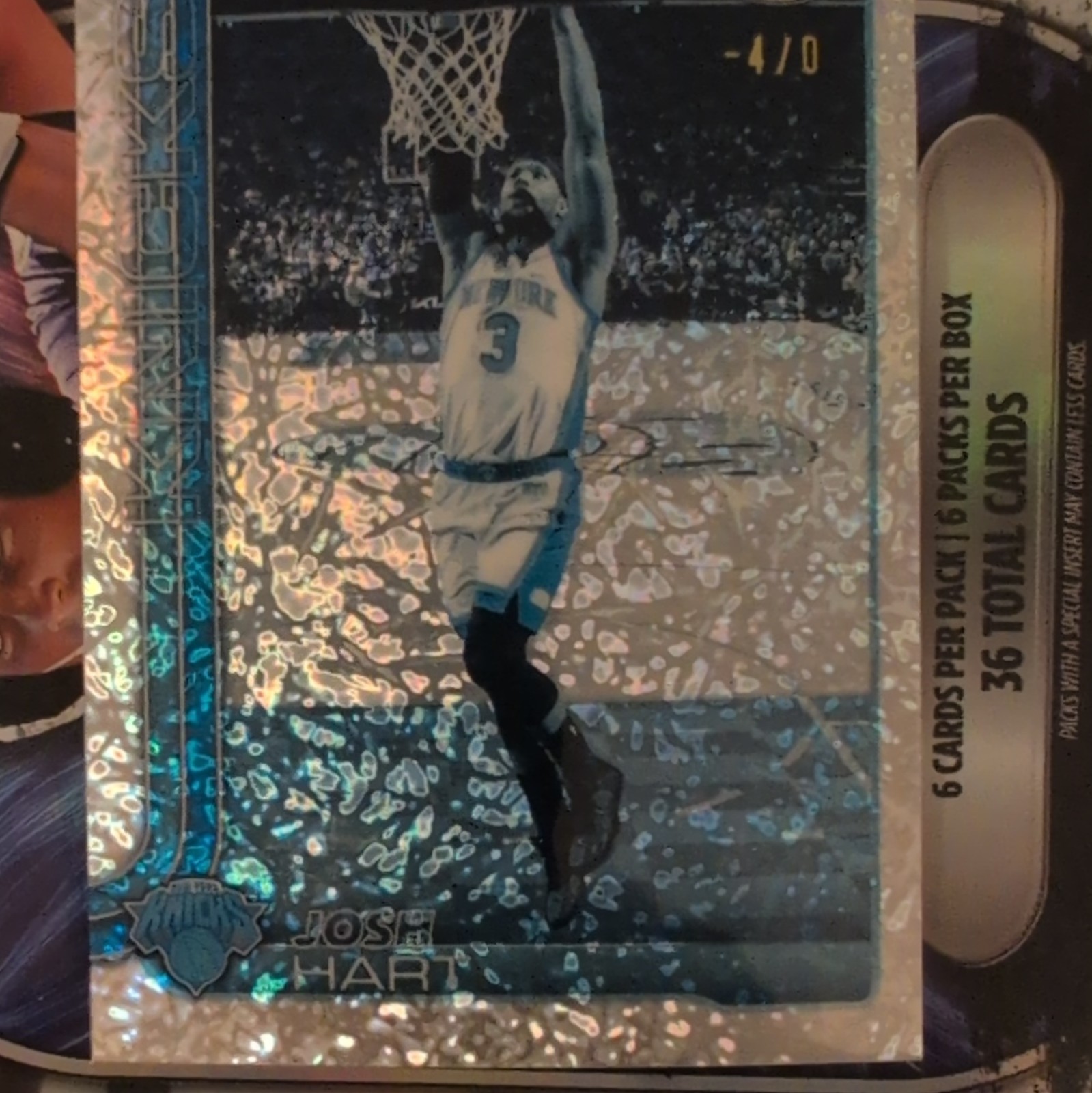 Topps 2025-26 Chrome Josh Hart New York Knicks #72 Frozen Fractor -4/0