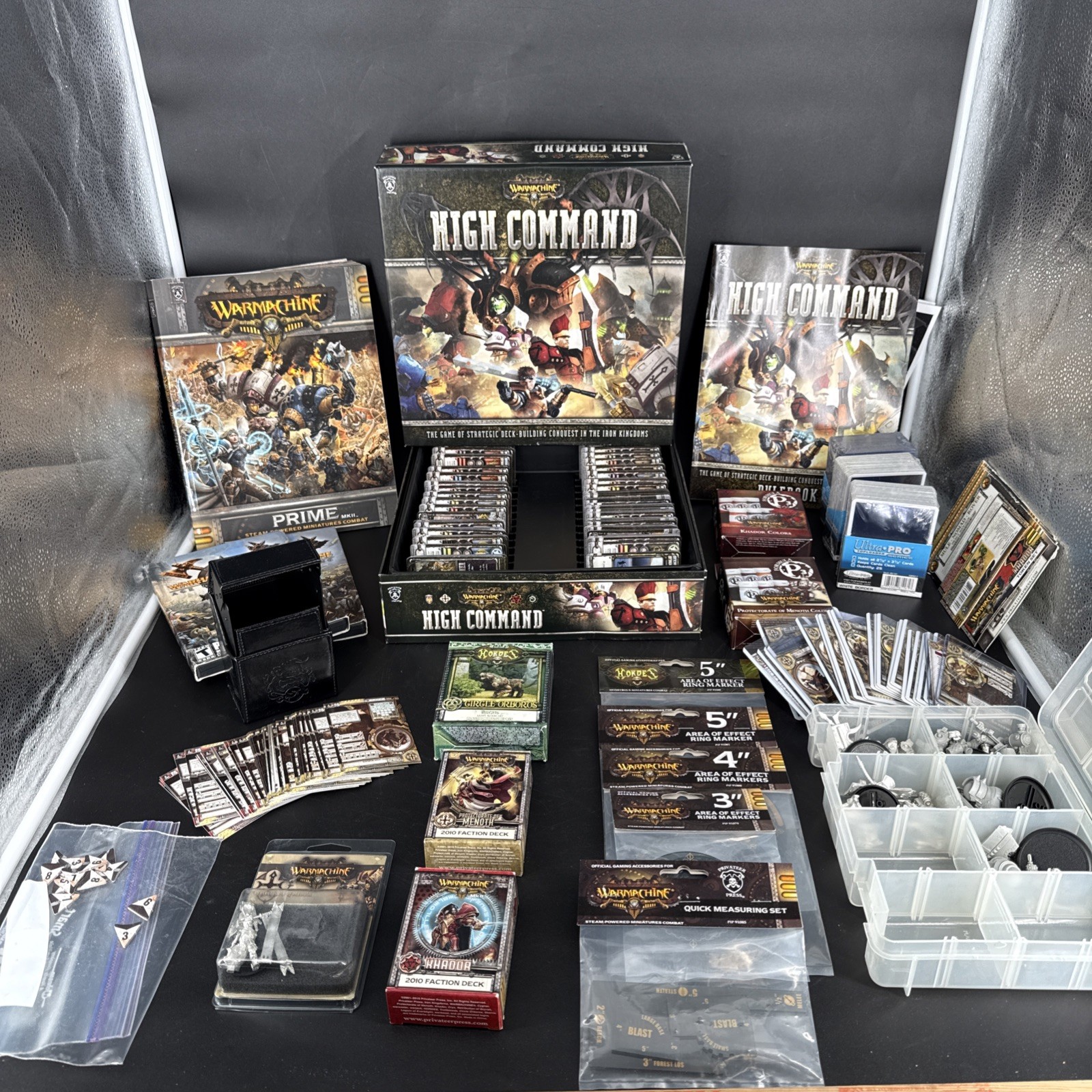 HUGE Warmachine Hordes Privateer Press Lot High Command Miniatures Cards Books