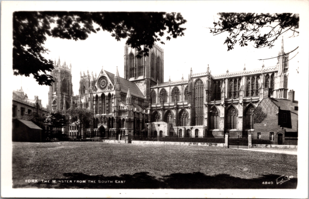 York Minster Real Photo Postcard RPPC Walter Scott Bradford Cathedral UK