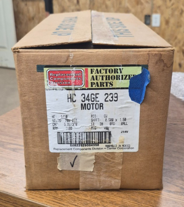 Carrier Factory Authorized Parts HC34GE239 Motor Carrier Factory Authorized Parts HC34GE239 Motor