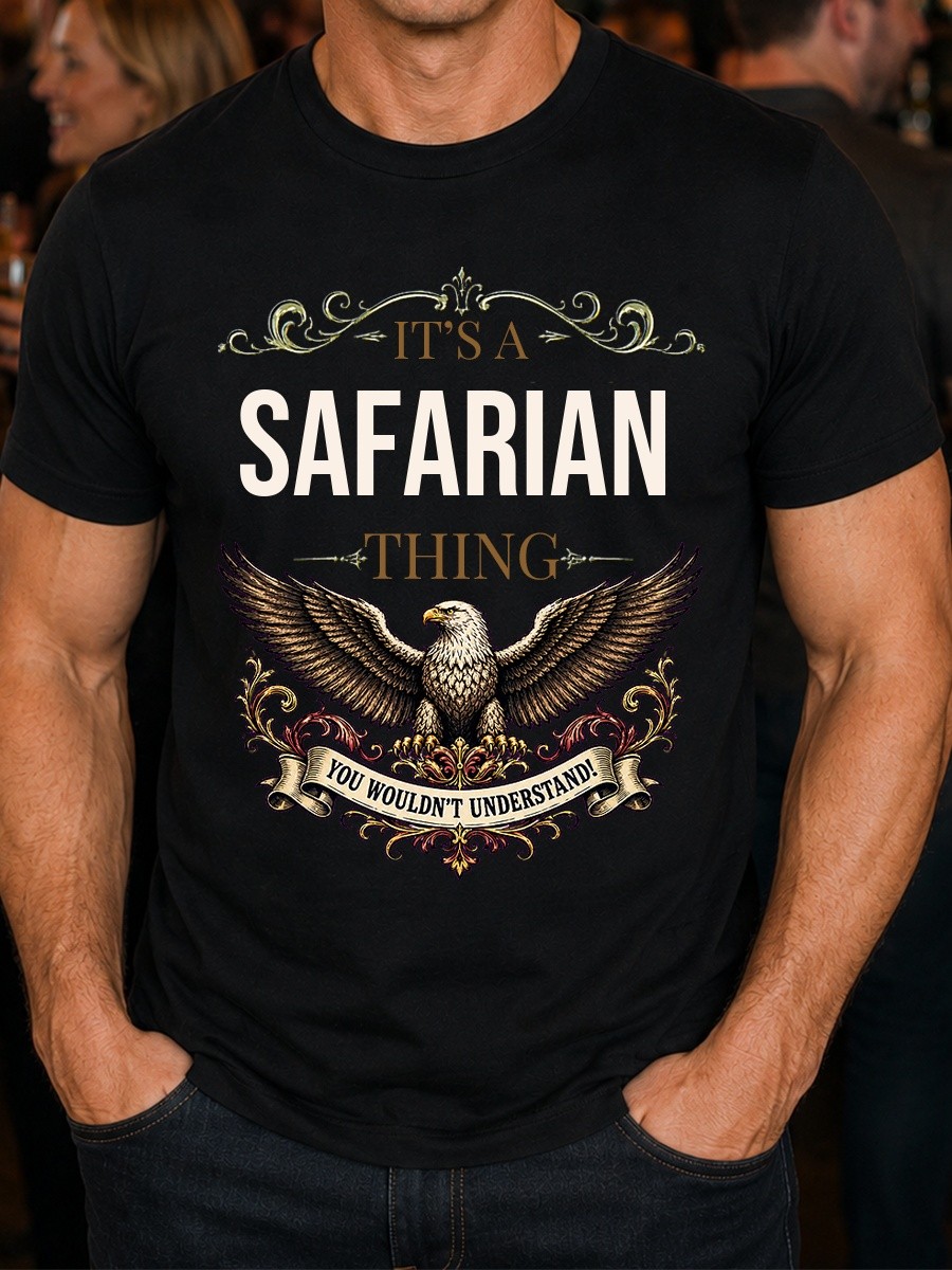 Safarian Surname Men\'s Eagle T-Shirt Ancestry Birthday Gift S-5XL