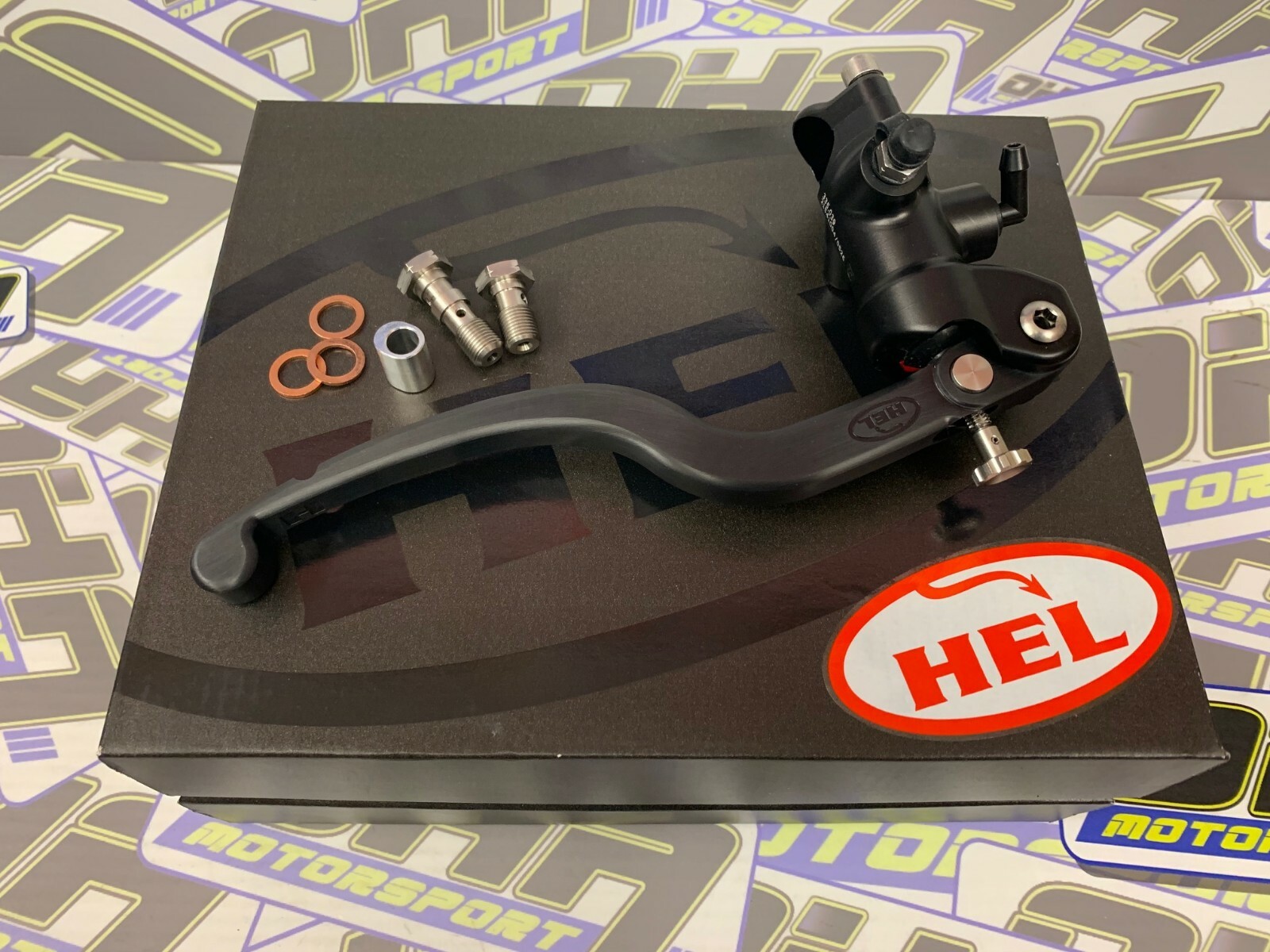 HEL Performance Radial Front Brake Master Cylinder - Motorcycle Race Track BLACK