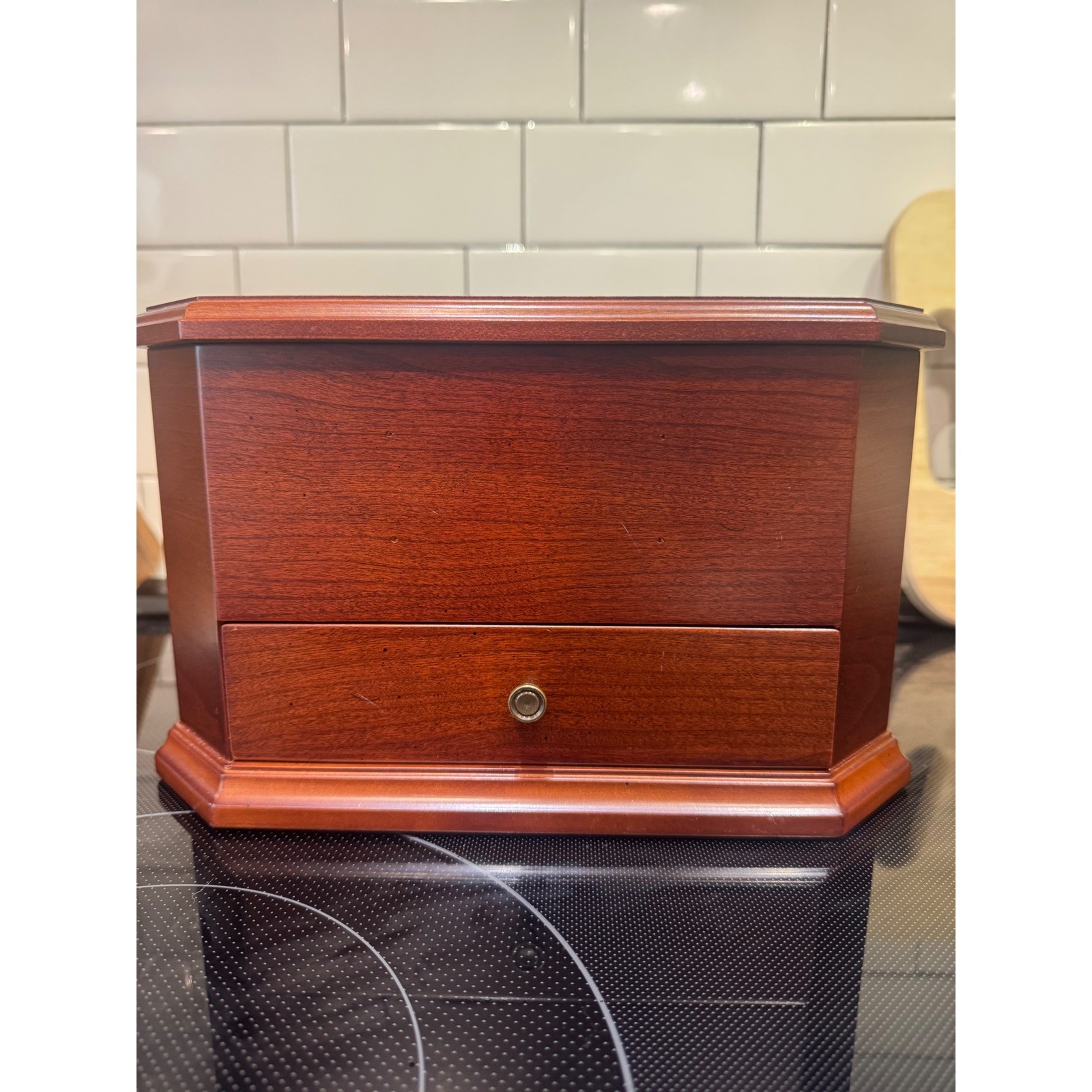 Vintage Bombay Company Wooden Desk Organizer/Jewelry Mahogany Finish Drawer