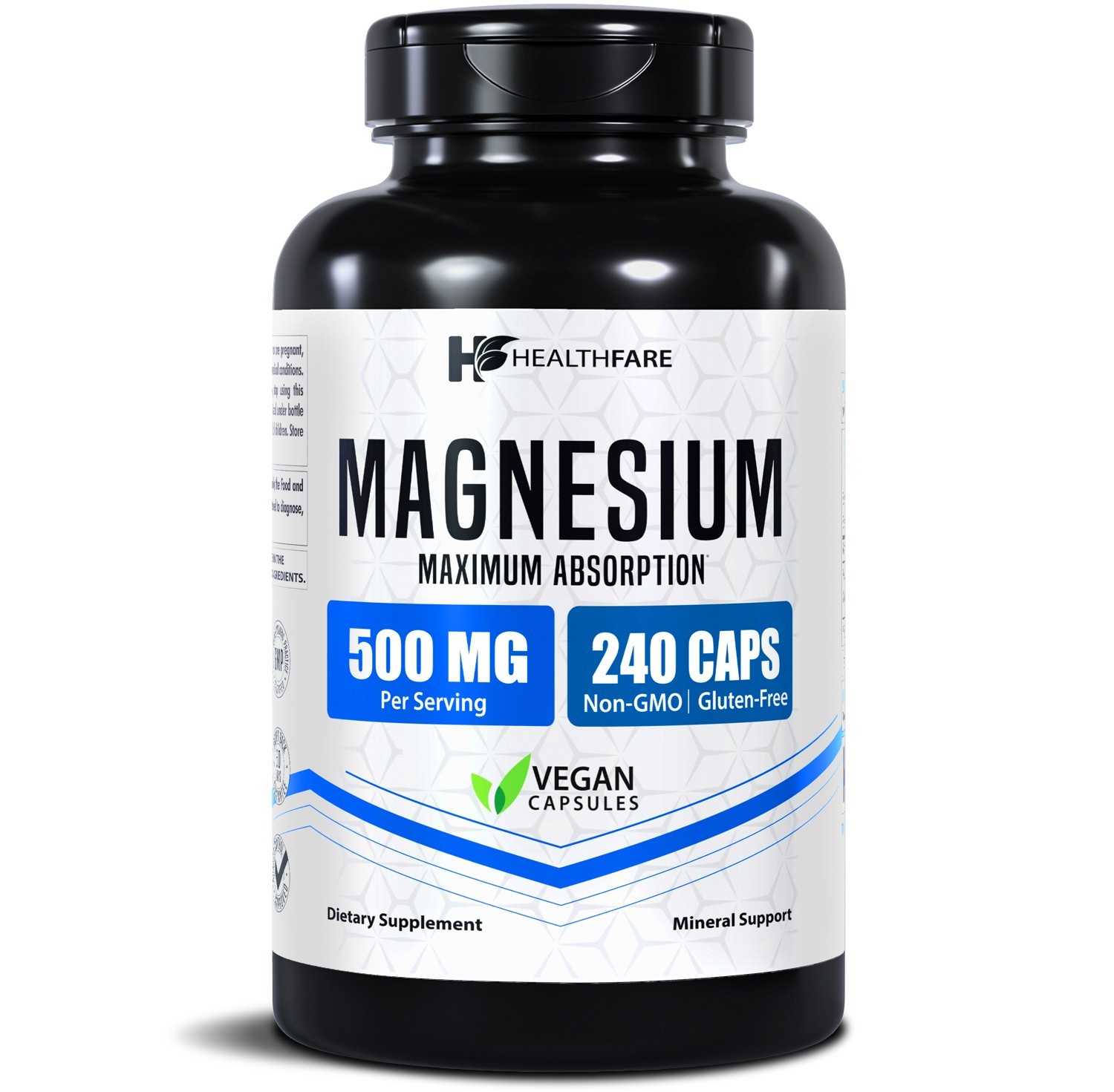 HealthFare Magnesium 500mg | 240 Veg Capsules | High-Absorption Formula