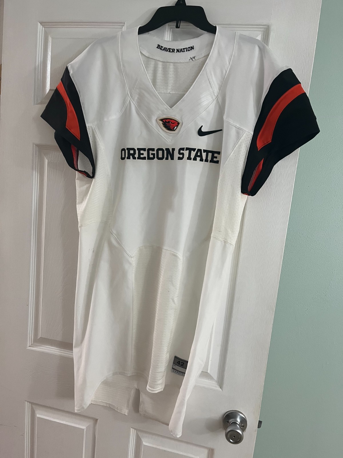 Nike oregon state game football beavers jersey 42 QB white Nike oregon state game football beavers jersey 42 QB white
