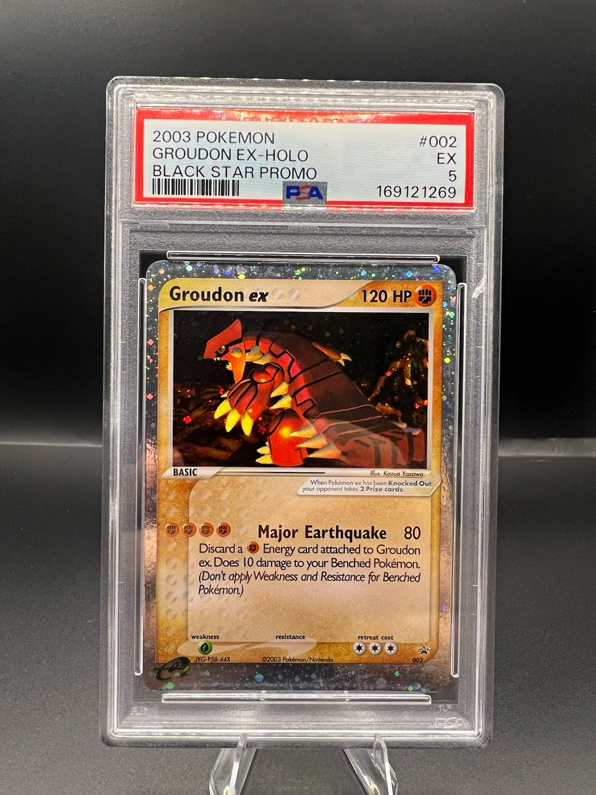 Pokemon TCG Groudon ex 002 Black Star Promo Holo EN 2003 PSA 5 Graded