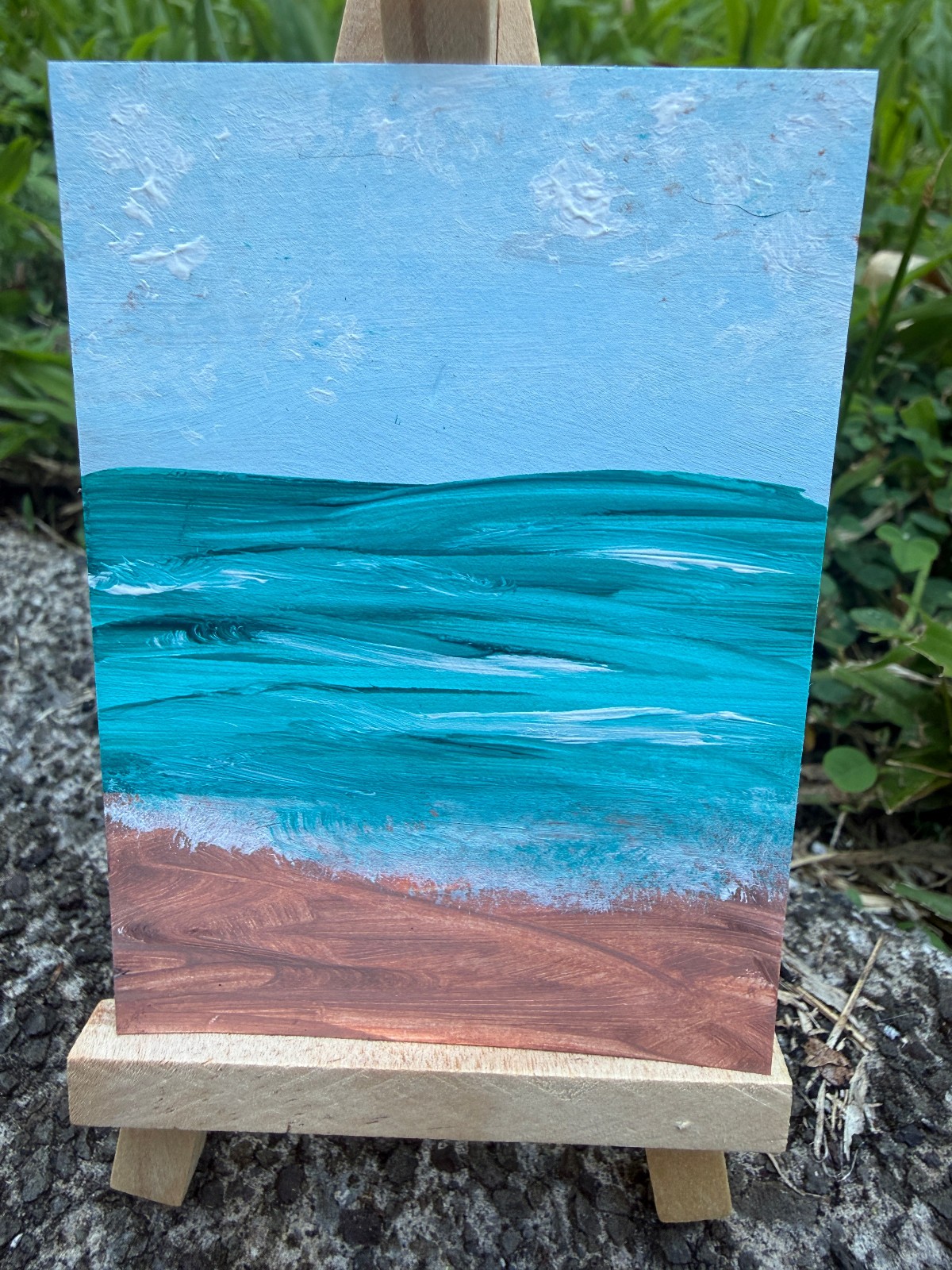 ACEO/ATC Original Acrylic Ocean Beach Painting \