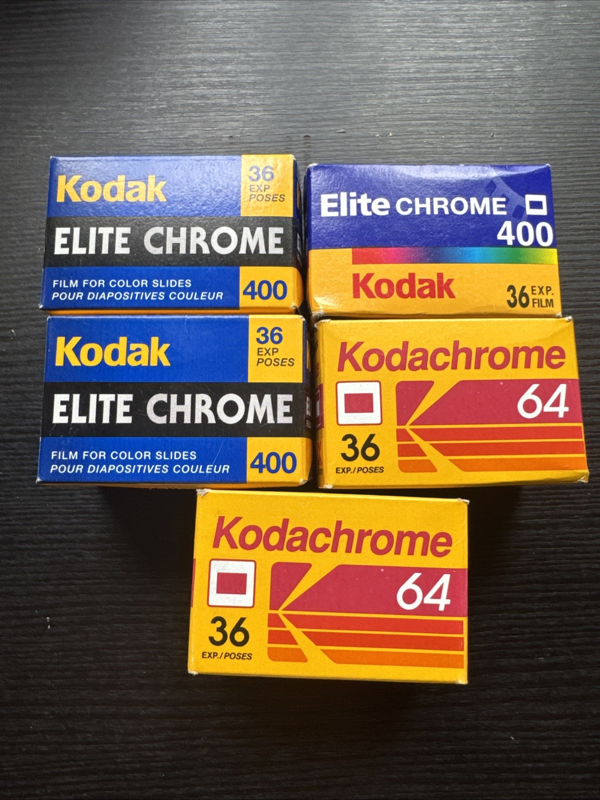 Lot of 5 Camera Film Kodak Elite Chrome + Kodachrome 36 Exposures