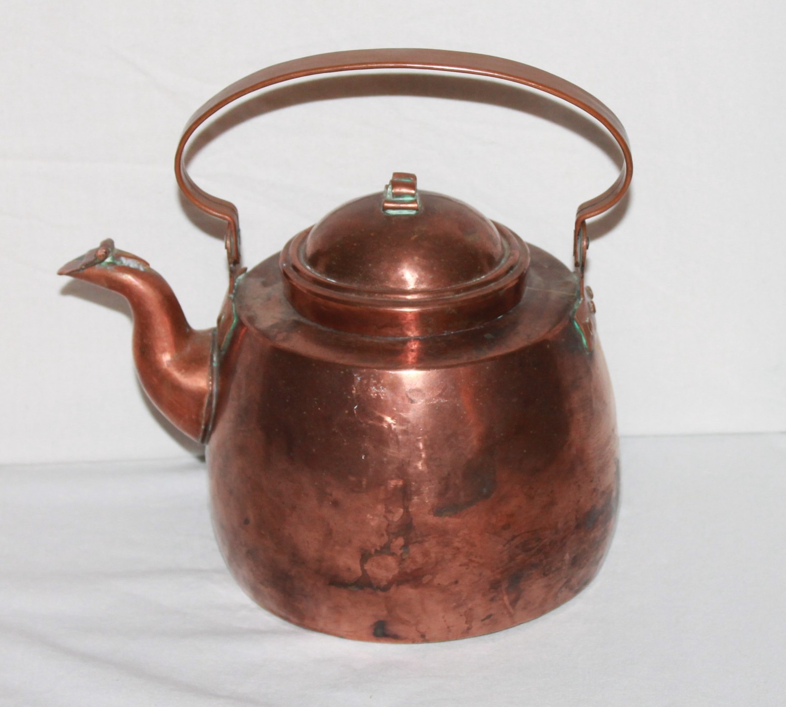 Antique Swedish Skultuna Copper Tea Kettle Dove Tail Seams Unmarked Antique Swedish Skultuna Copper Tea Kettle Dove Tail Seams Unmarked