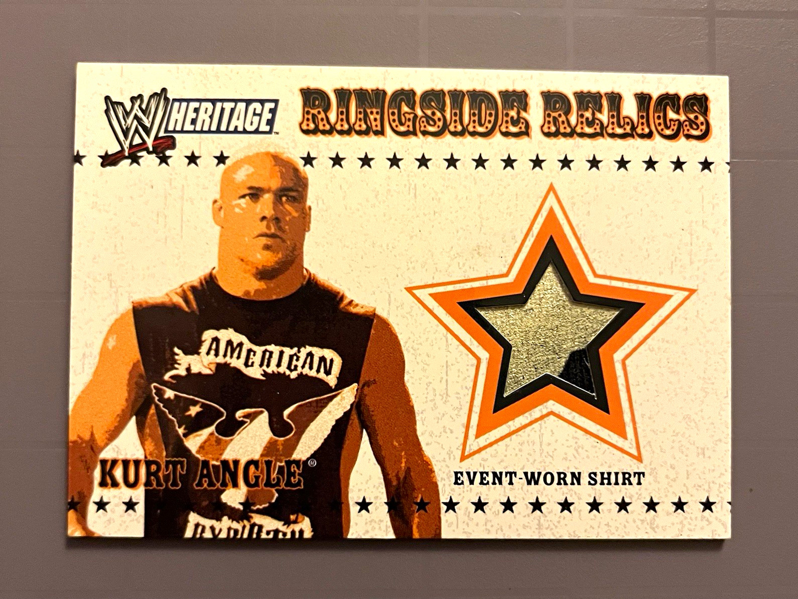 Topps 2005 WWE Heritage Ringside Relics Kurt Angle Memorabilia Insert RR-KA