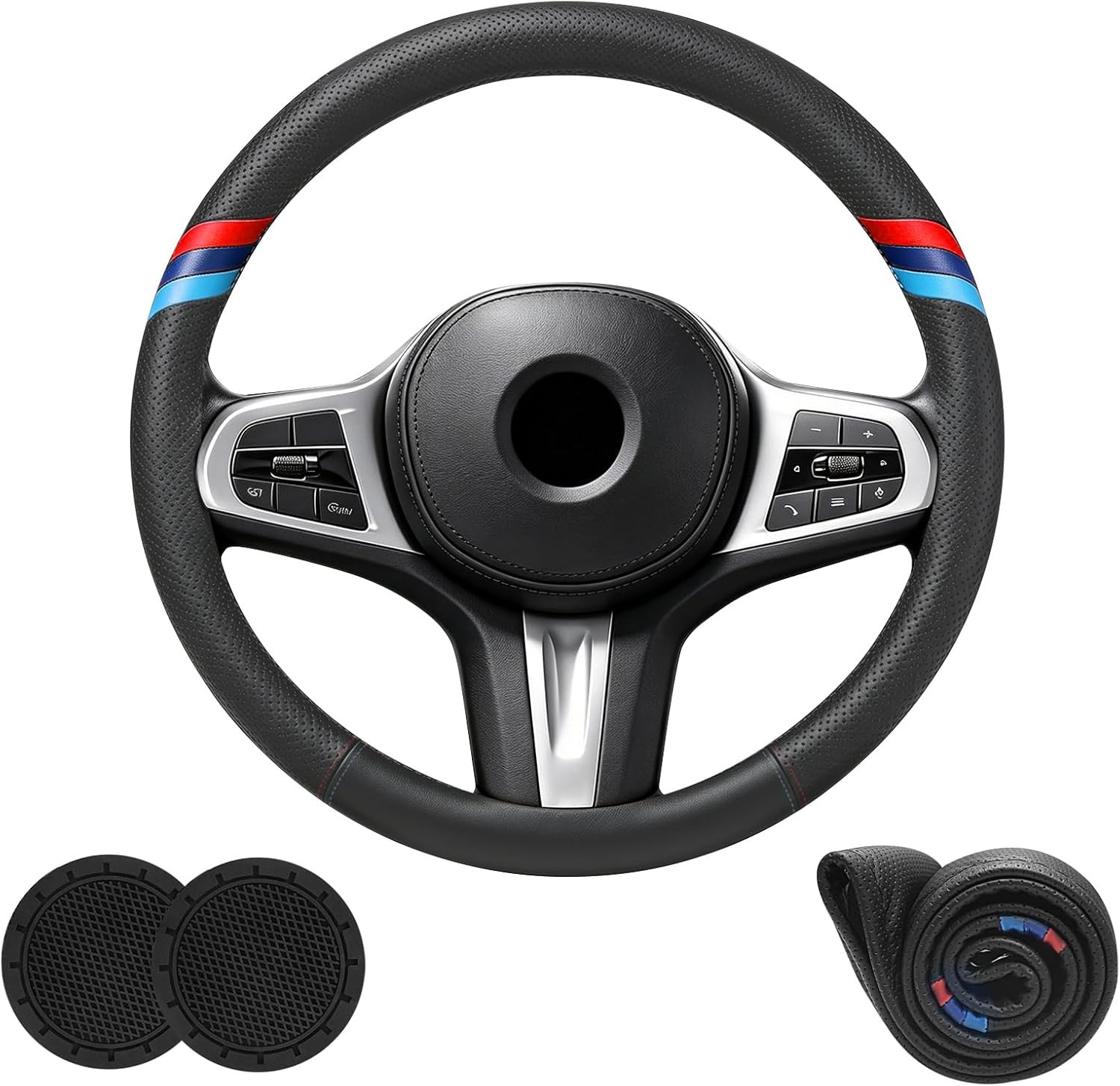 Nappa Leather Car Steering Wheel Cover for BMW X3 X5 X1 X4 2025 Non-Slip & Breat