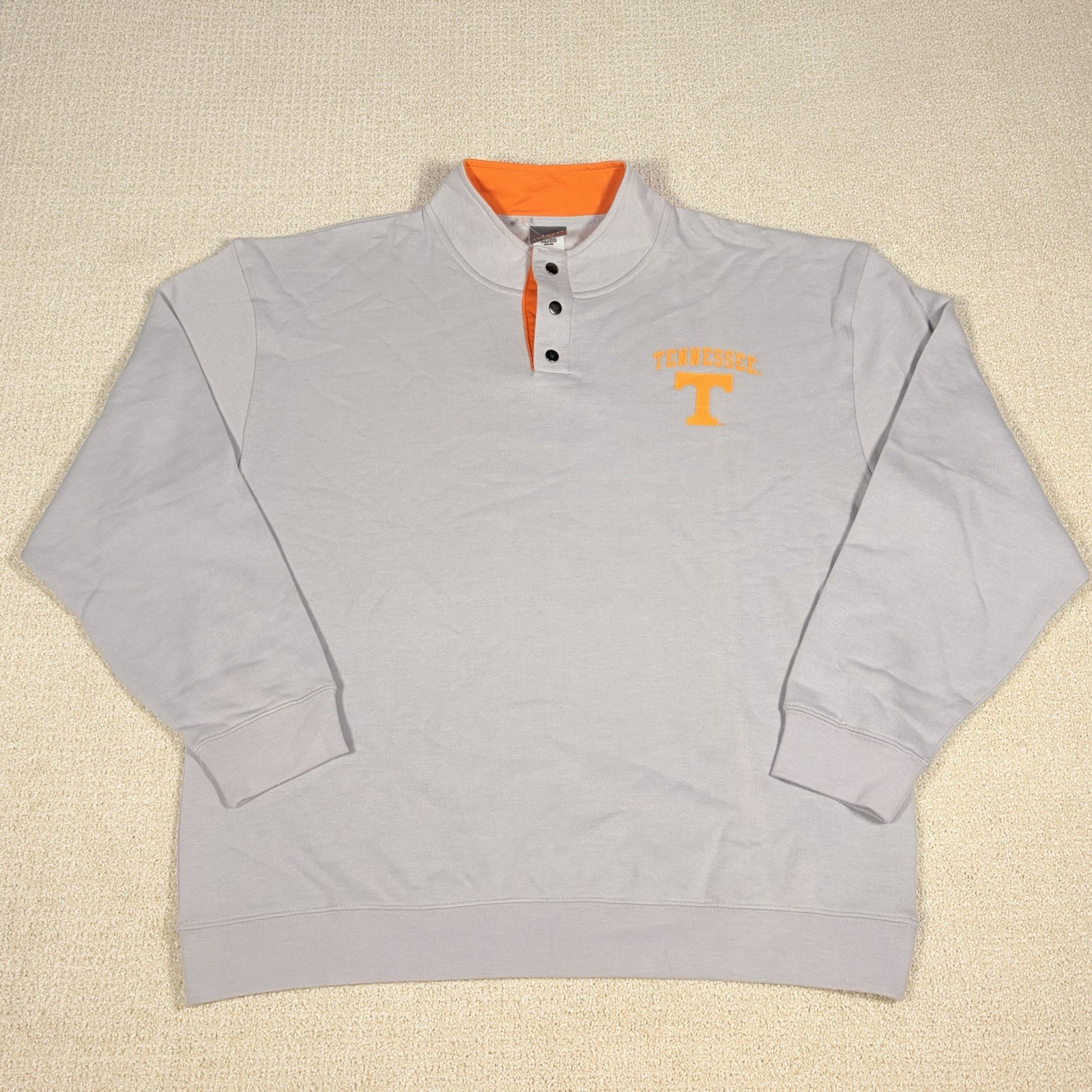 NCAA Tennessee Volunteers 1/4 Button Up Pullover Jacket Gray NEW Mens Size XL