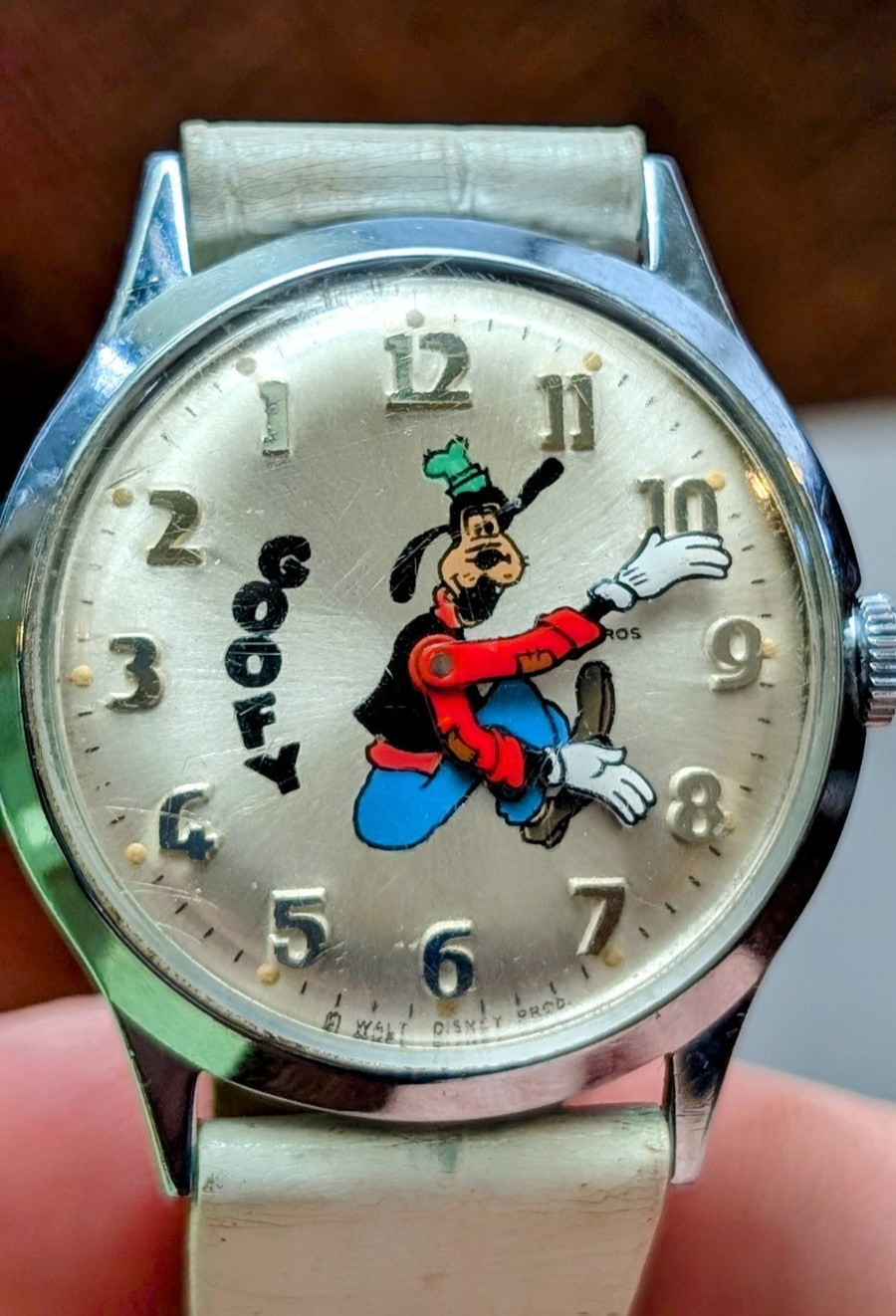 Vintage 1972 Helbros Disney Goofy Backwards Watch Swiss RARE Collectible