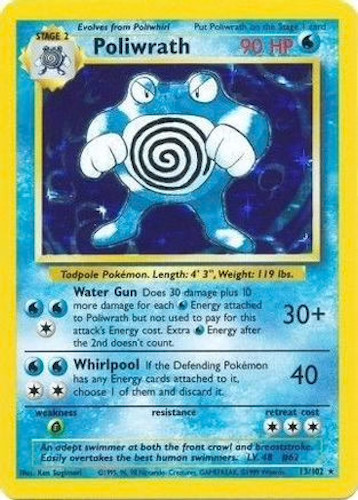 Pokémon TCG - Poliwrath - 13/102 - Holo - Rare - Base Set Unlimited [Near Mint]