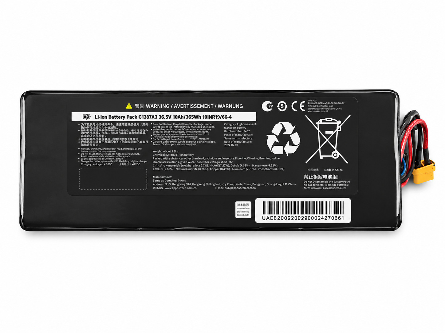 Phantomgogo A10 electric scooter 36V 10A Original OEM Battery