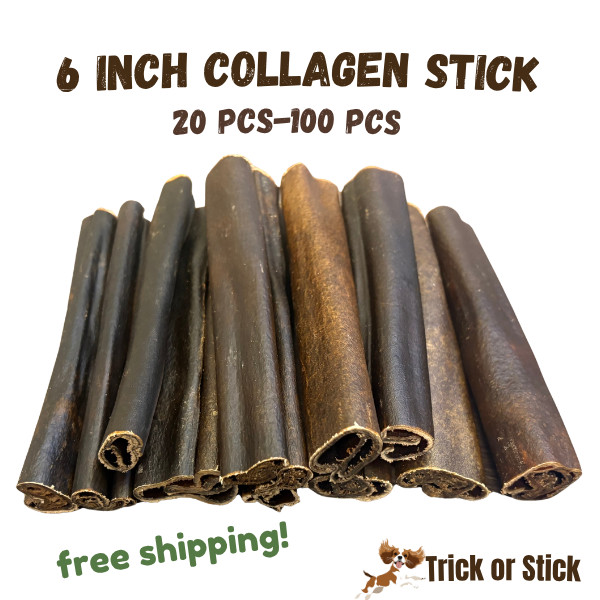 Collagen sticks for dogs - 6 inch medium size - Premium collagen chews