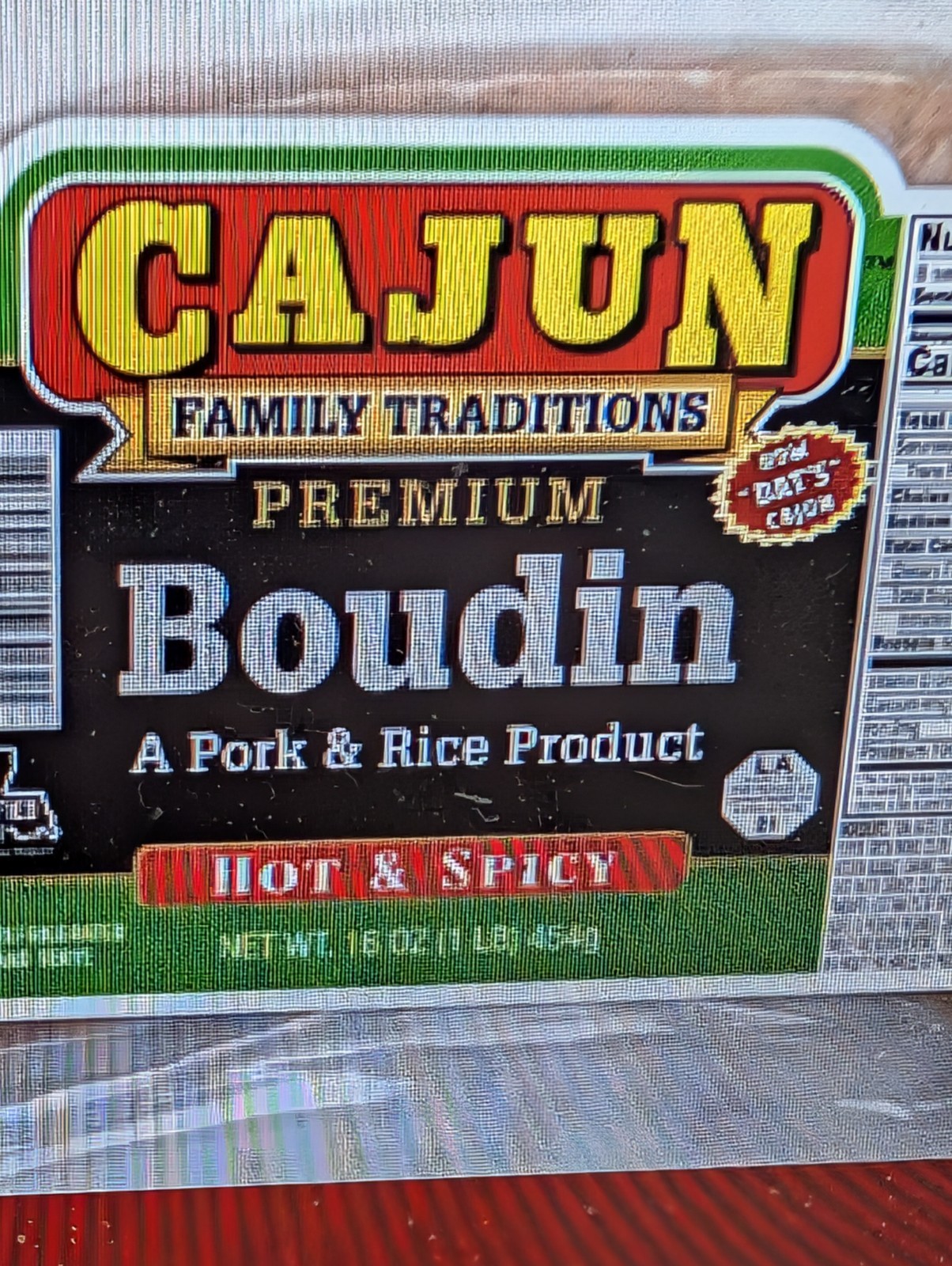 Cajun Family Traditions Hot & Spicy Boudin 16 Oz (4 Pack)