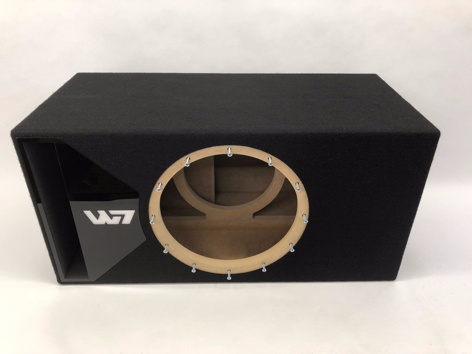 JL Audio 13W7 AE ported subwoofer box SPECIAL EDITION with black plexi port trim