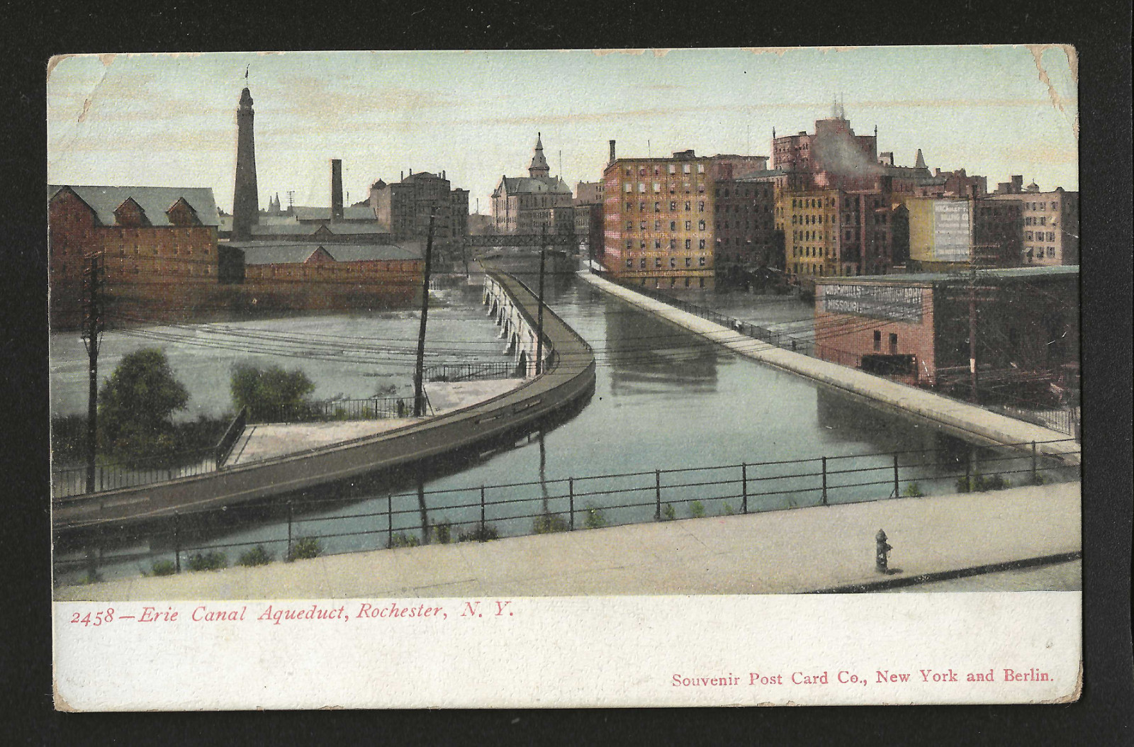 Vintage Rochester NY Postcard Erie Canal Aqueduct Genesee River Undivided Back