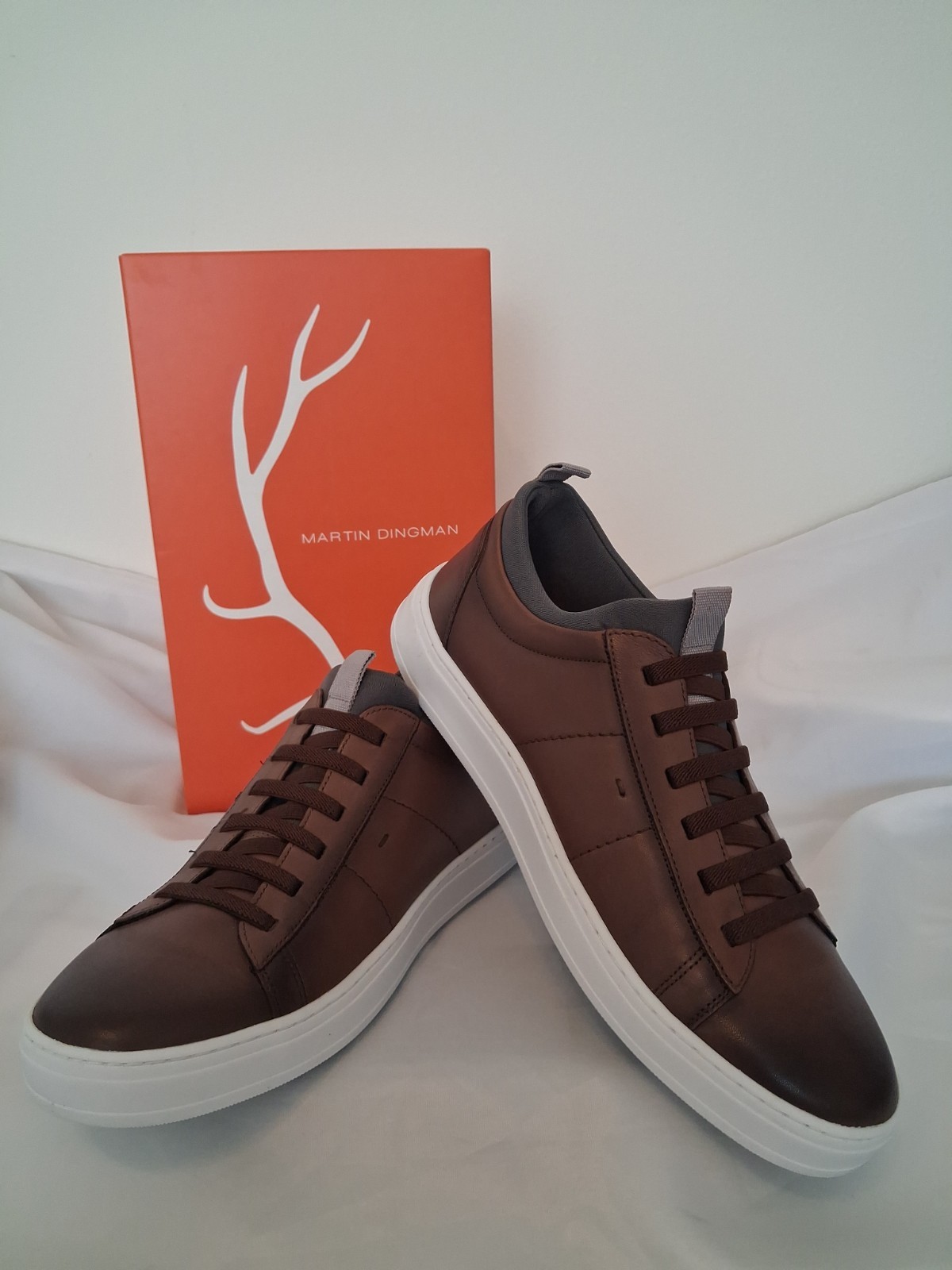 Martin Dingman Cameron Shoes Sneakers Men\'s Size 8M, Whiskey Leather Slip-on NEW Martin Dingman Cameron Shoes Sneakers Men\'s Size 8M, Whiskey Leather Slip-on NEW