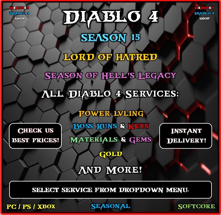 ✨Diablo 4✨Season 15✨All Diablo 4 Boost✨Power LVL & Mats & Runes & Boss Runs✨24/7