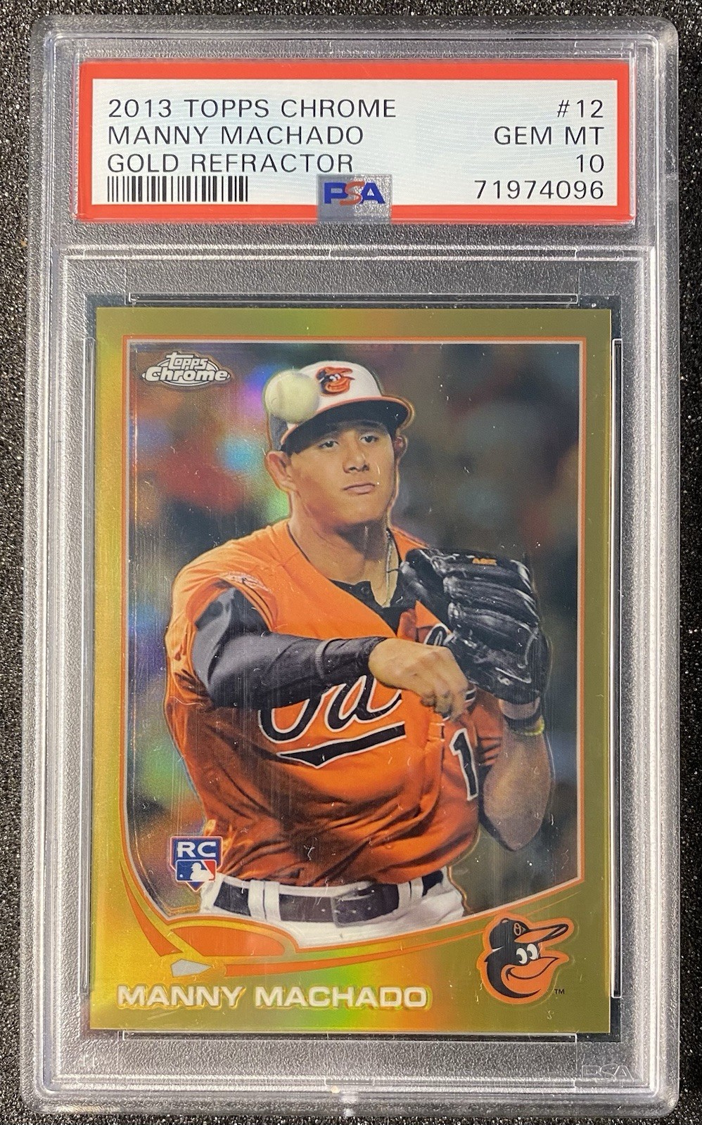 Manny Machado 2013 Topps Chrome Gold Refractor Rookie /50 PSA 10