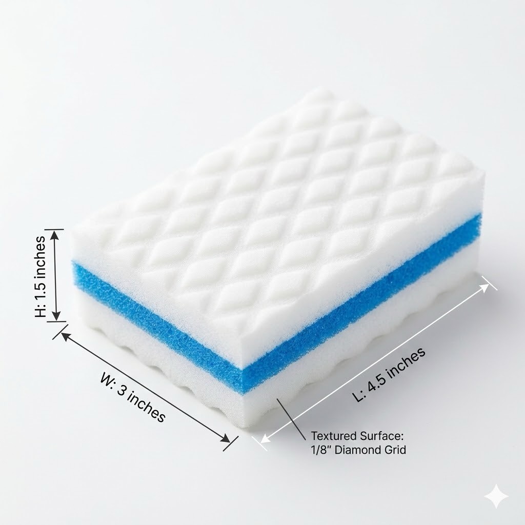 24Pc Heavy Duty Magic Eraser Marine Sponges - Boat Hull Diamond Texture 