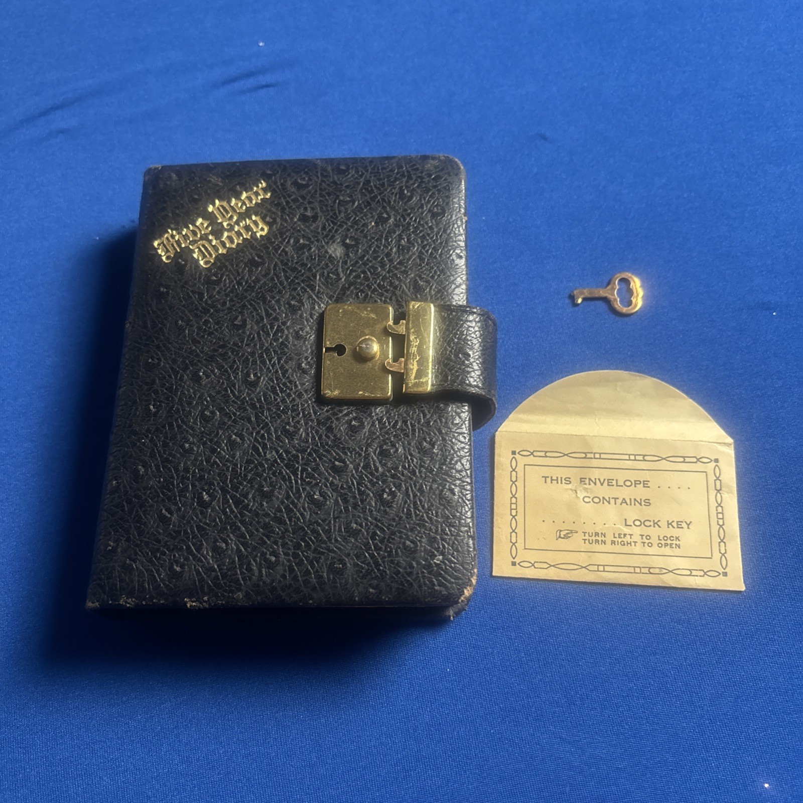 Vintage Rare1940s Five Year Diary Book Leather Cover Never Used