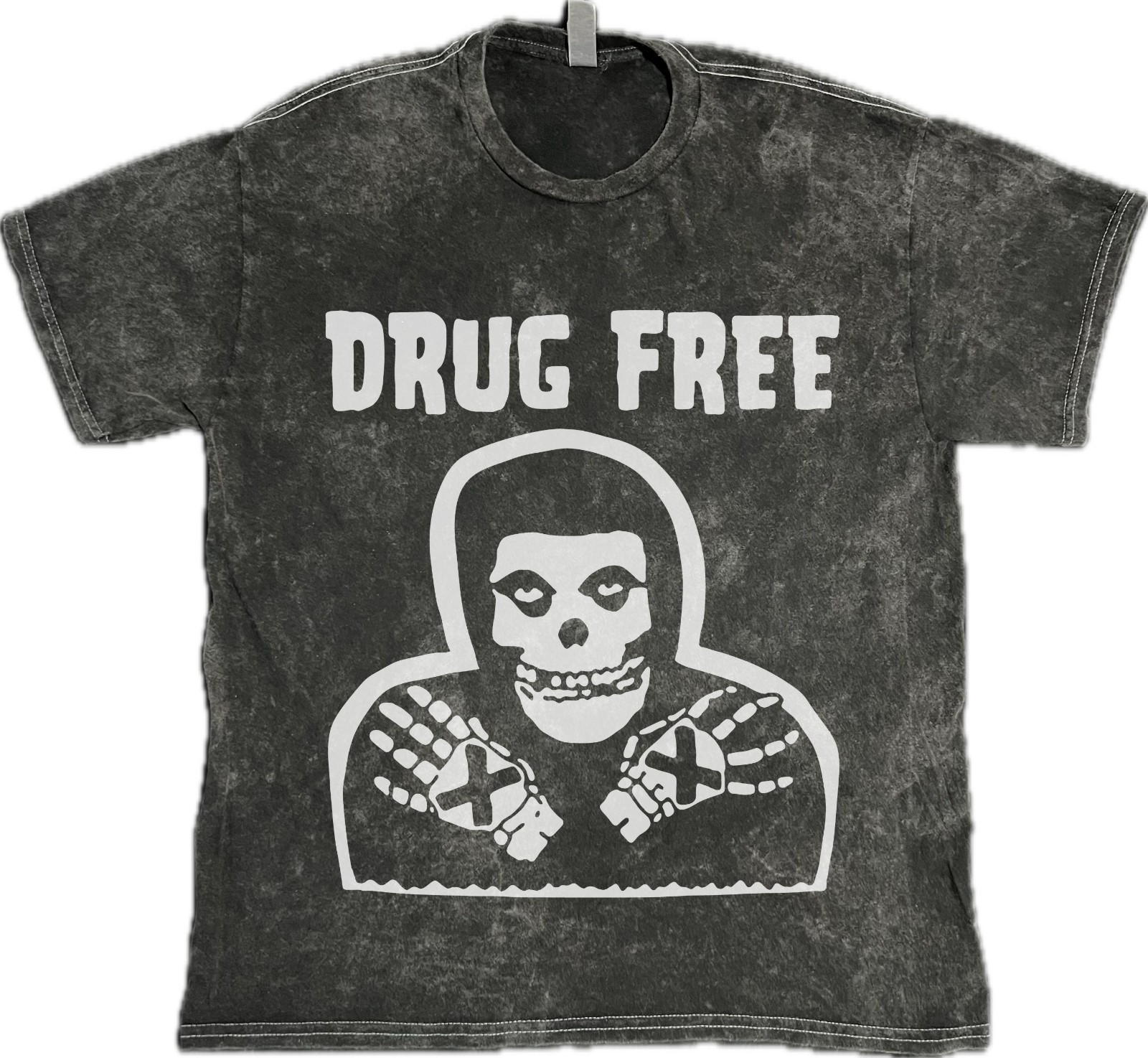 Misfits Drug Free T-Shirt Punk Rock Music Mineral Vintage Washed Tee Misfits Drug Free T-Shirt Punk Rock Music Mineral Vintage Washed Tee