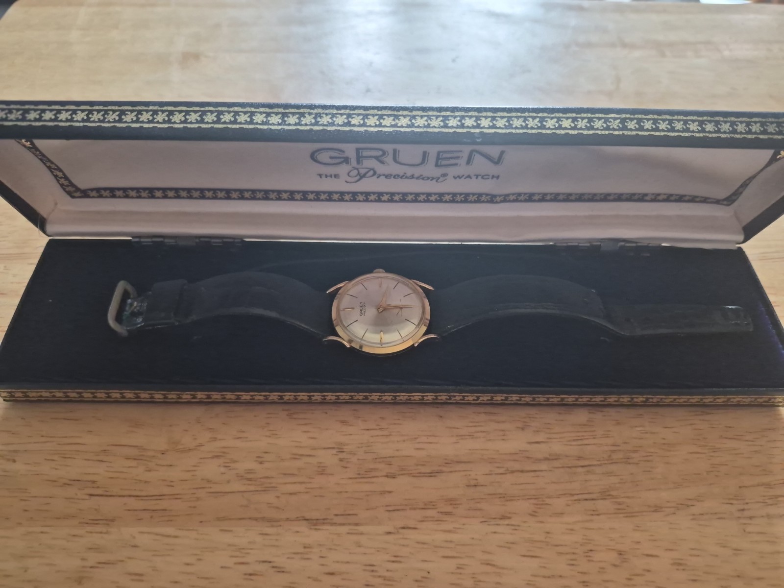Gruen 14K Precision watch VTG 1960\'s Works Best Wishes On Back, Read Description Gruen 14K Precision watch VTG 1960\'s Works Best Wishes On Back, Read Description