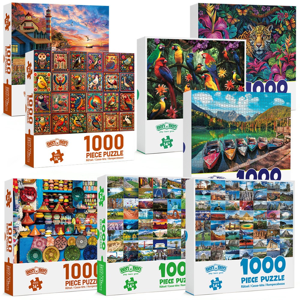 8 Pack 1000 Pieces Jigsaw Puzzles for Adults Family Game Challenging Puzzles 8 Pack 1000 Pieces Jigsaw Puzzles for Adults Family Game Challenging Puzzles
