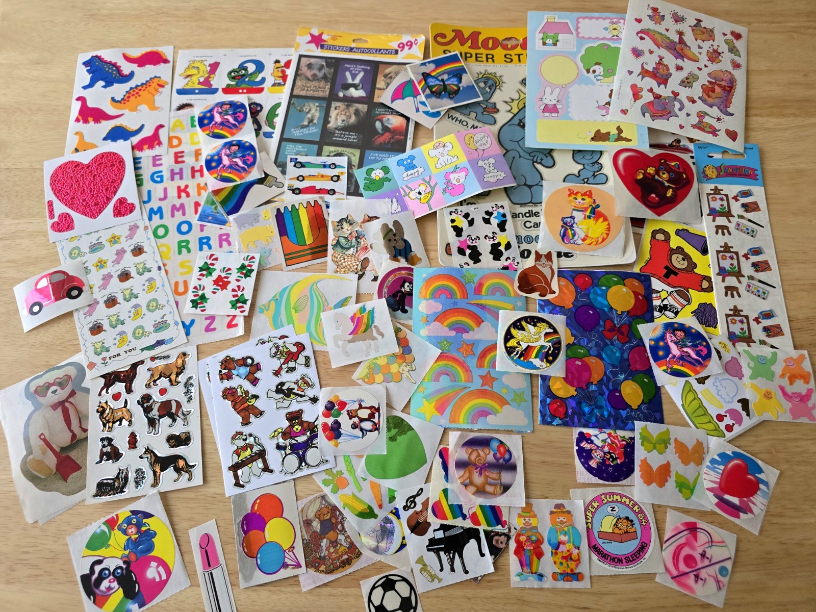 Huge VINTAGE STICKER LOT Sandylion LISA FRANK Garfield MOODIES Trends  CTP