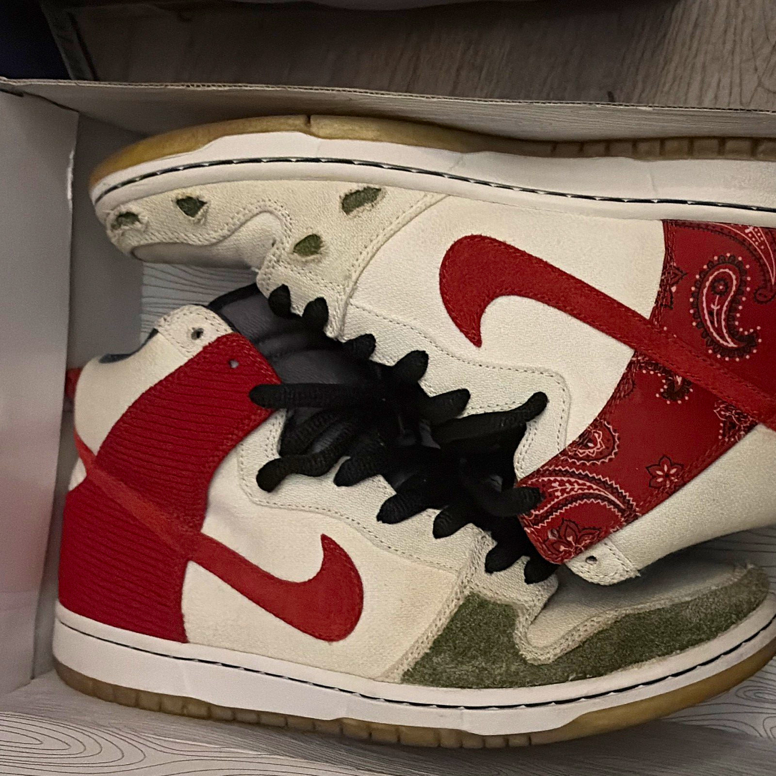 Nike SB Dunk High Varsity Red/White Skateboarding Shoes US 9.5