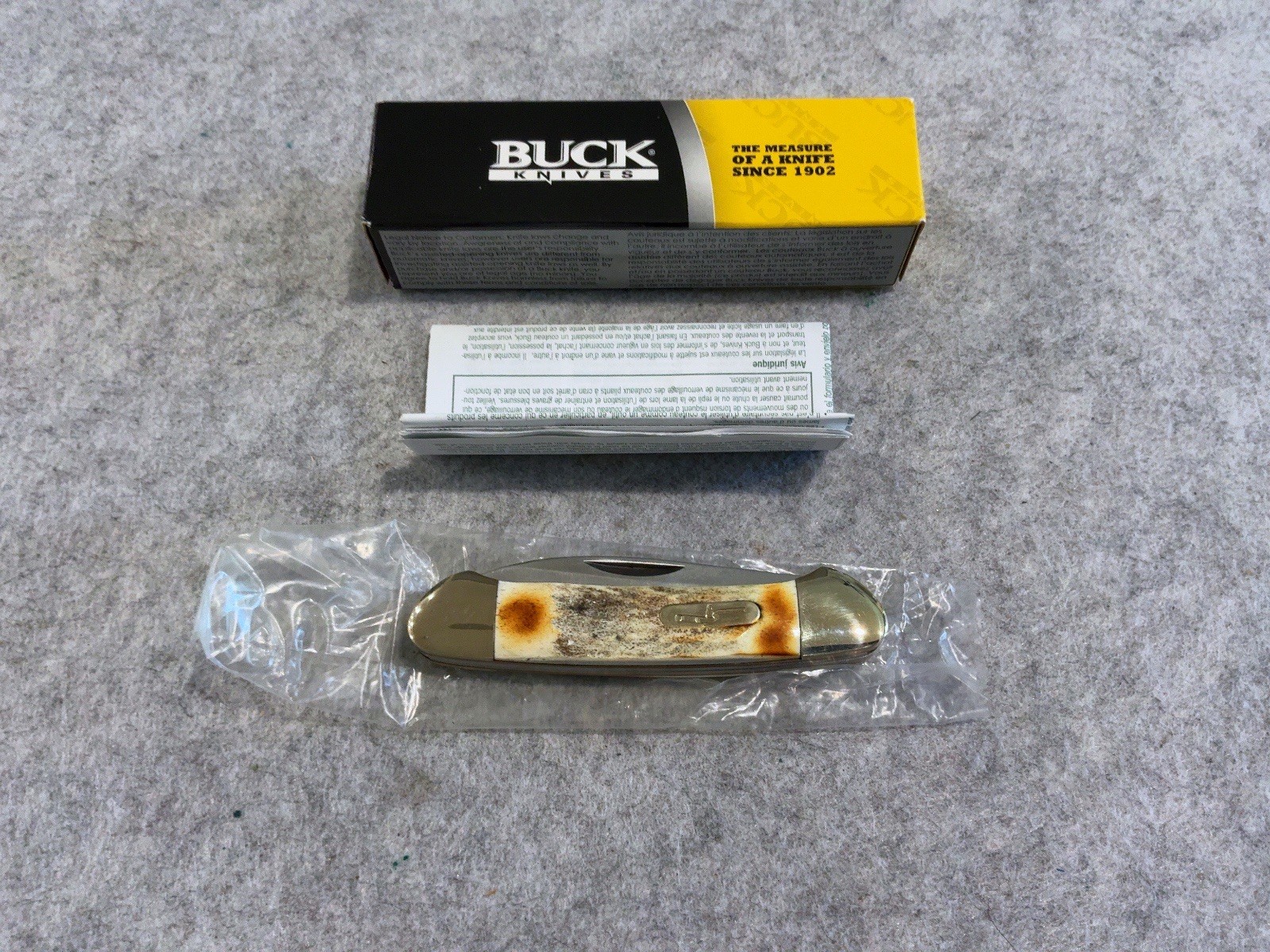 2007 Buck 389 BU389S Canoe Stag 2 Blade Folding Pocket Knife New In Box