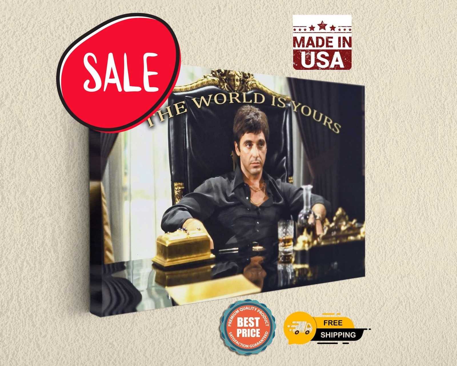 Scarface Canvas Print Tony Montana Cult Movie Wall Art Ready To Hang