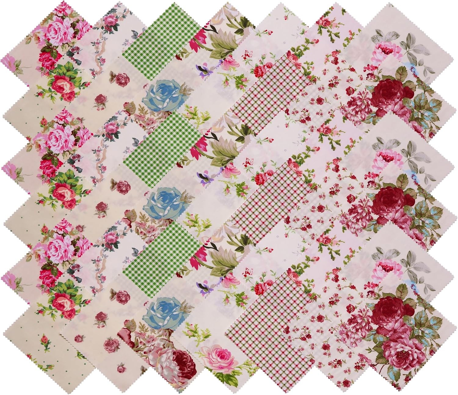 Nodsaw 42Pcs Vintage Charm Packs for Quilting 5 inch - Squares Multi M