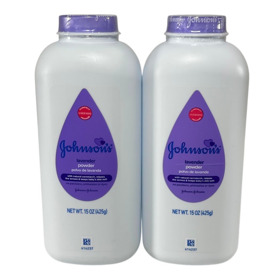 2x Johnson\'s Baby Powder Lavender Cornstarch Hypoallergenic 15 oz New Sealed