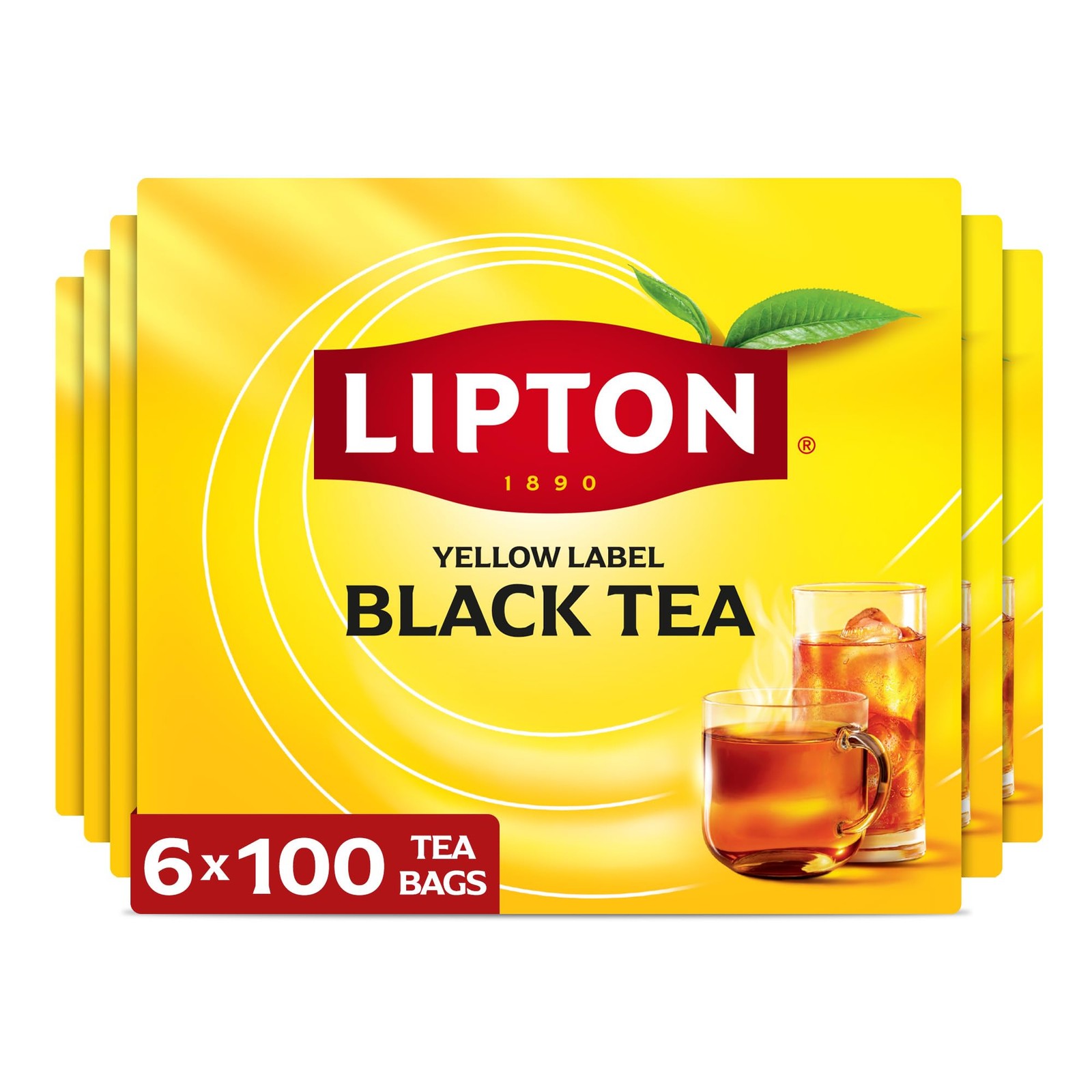 Lipton Black Tea Bags 600-Count Premium Breakfast 100 Count (Pack of 6)
