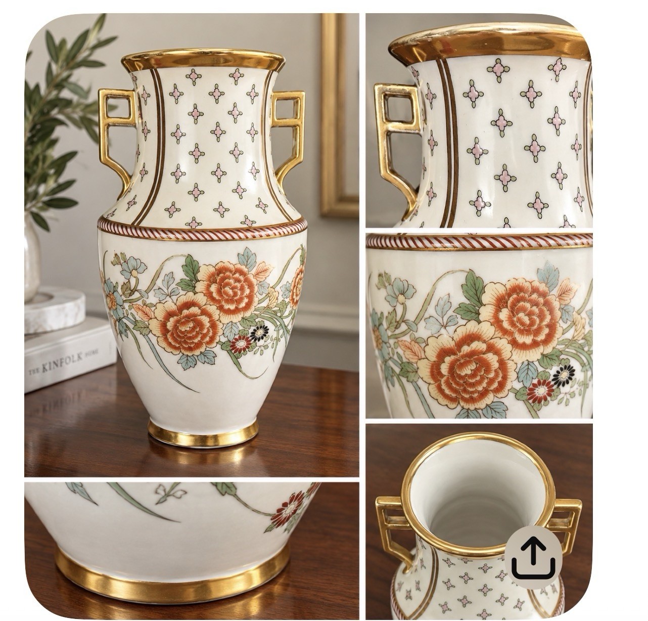 Antique Imperial Noppon Hand Painted Porcelain Vase