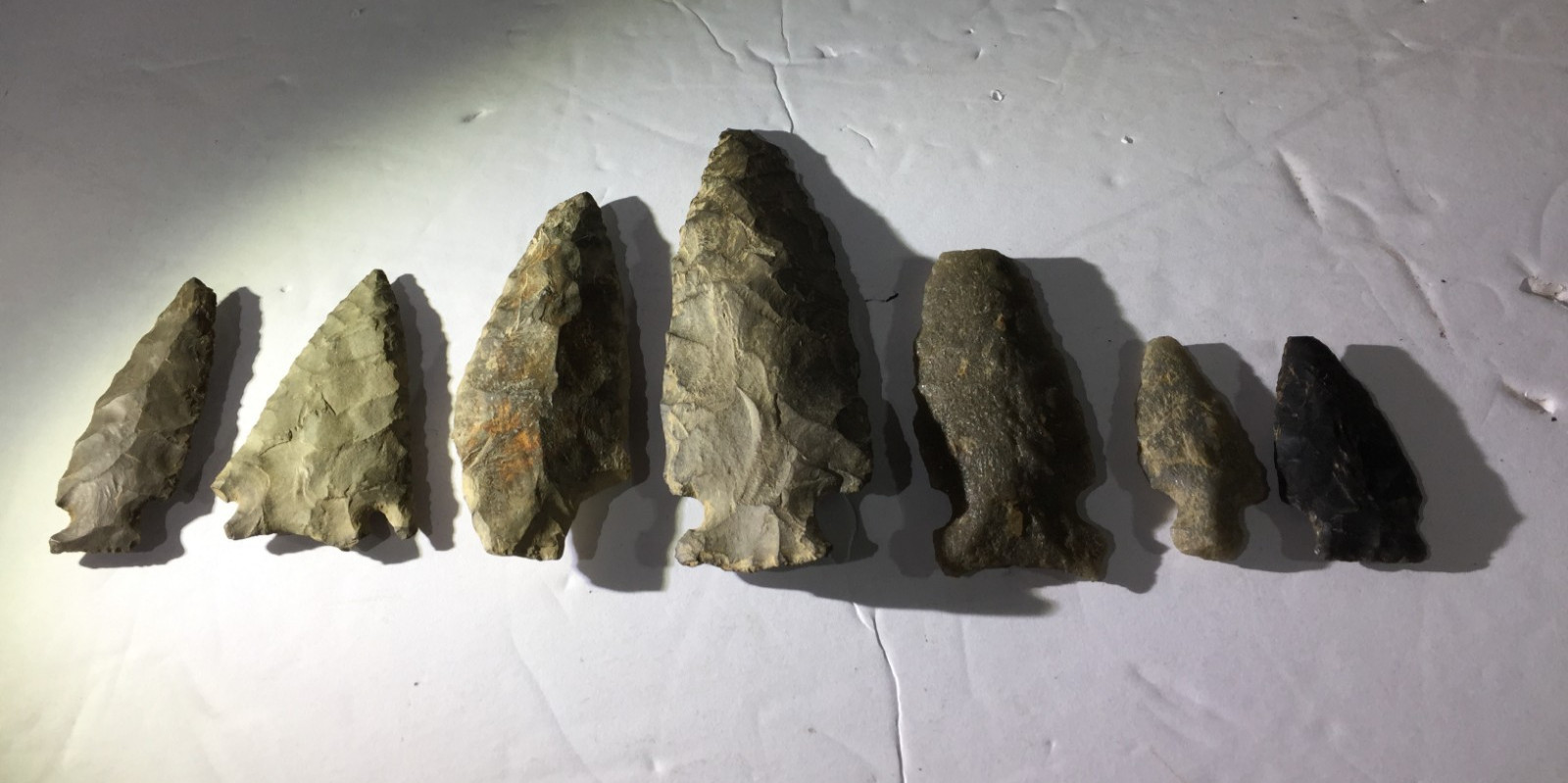 Antq Collection of Indian Arrow Heads Lot of 7  From Historic Saratoga County NY