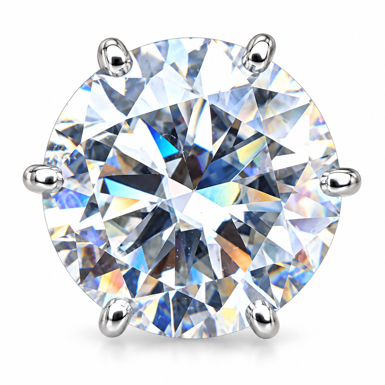 HUGE 42Ct Certified White Diamond Cocktail Ring-FREE Diamond Studs. FREE Tariffs