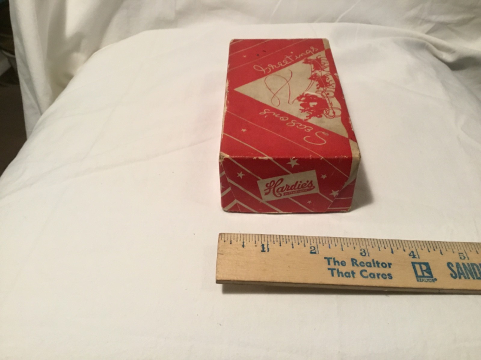 Vintage Hardie's Pittsburgh Candy Box Christmas Sleigh Reindeer 1930's - 1940's